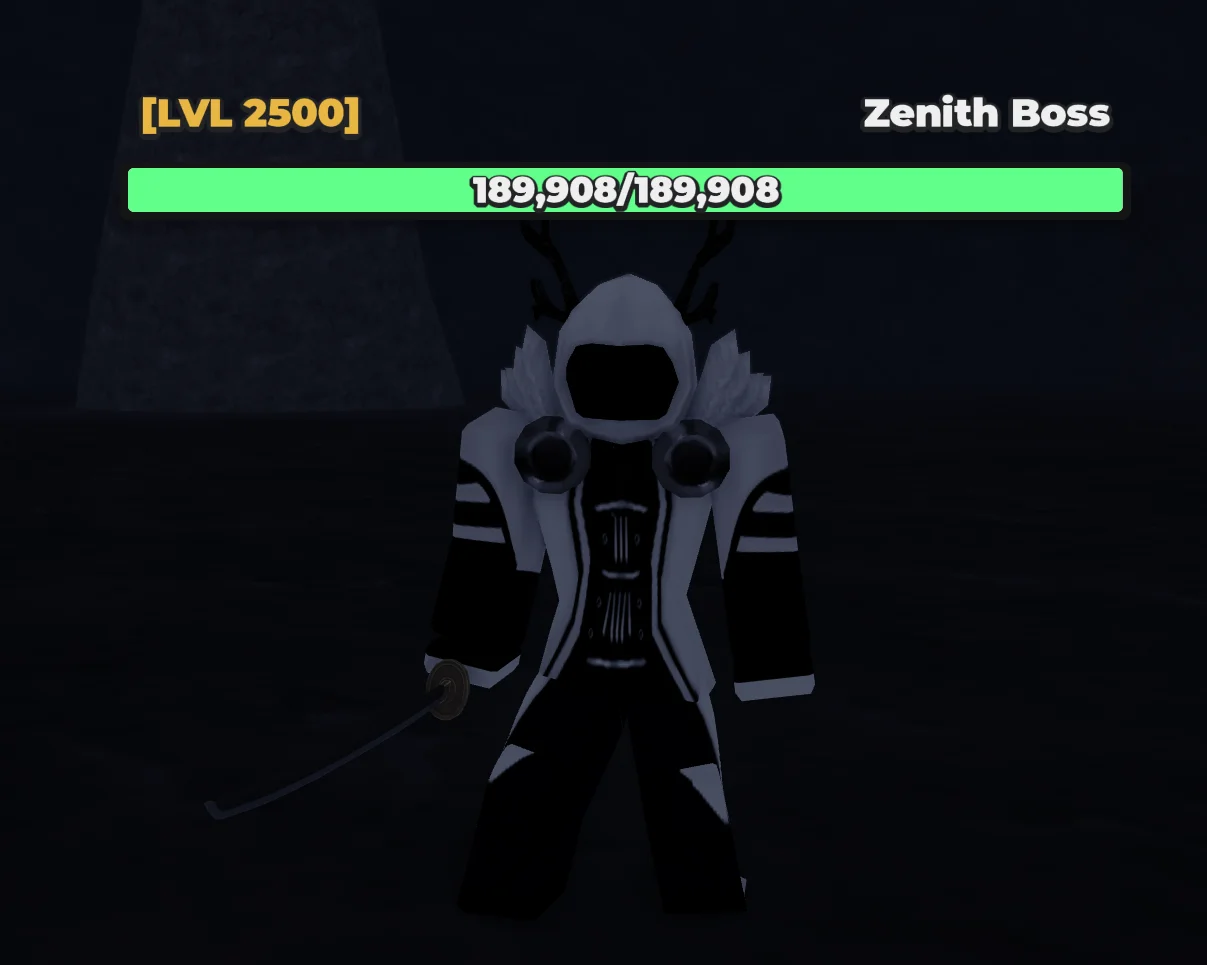 Zenith boss — HP bar and appearance